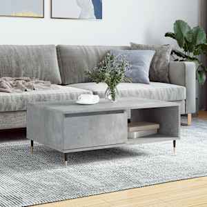 Klubska mizica betonsko siva 90x60x35 cm inženirski les