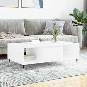 Konferenční stolek lesklý bílý 104x60x35 cm kompozitní dřevo - obrázek 1
