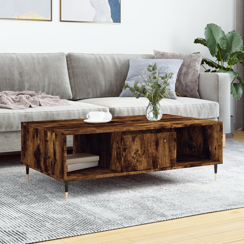 vidaXL Couchtisch Räuchereiche 104x60x35 cm Holzwerkstoff