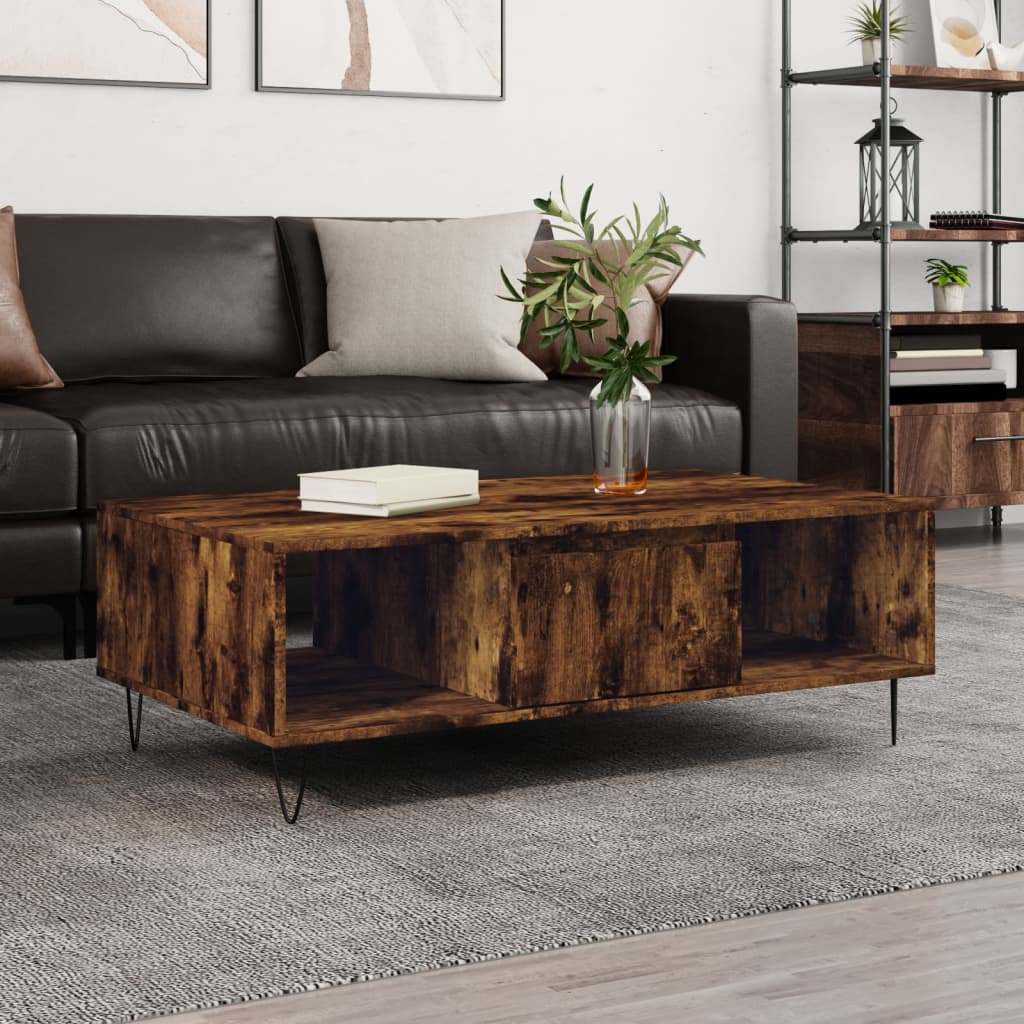 vidaXL sofabord 104x60x35 cm konstrueret træ røget egetræsfarve