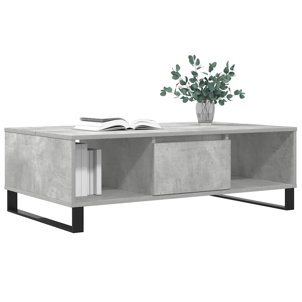 vidaXL Salontafel 104x60x35 cm bewerkt hout betongrijs