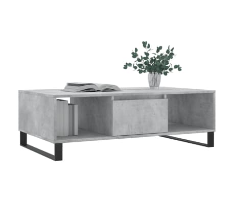 vidaXL Table basse gris béton 104x60x35 cm bois d'ingénierie