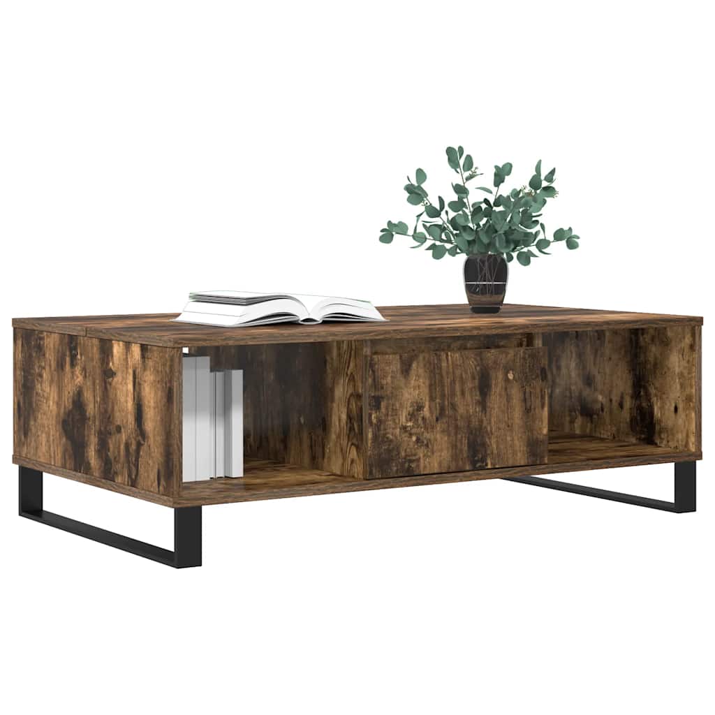 vidaXL Salontafel 104x60x35 cm bewerkt hout gerookt eikenkleurig afbeelding