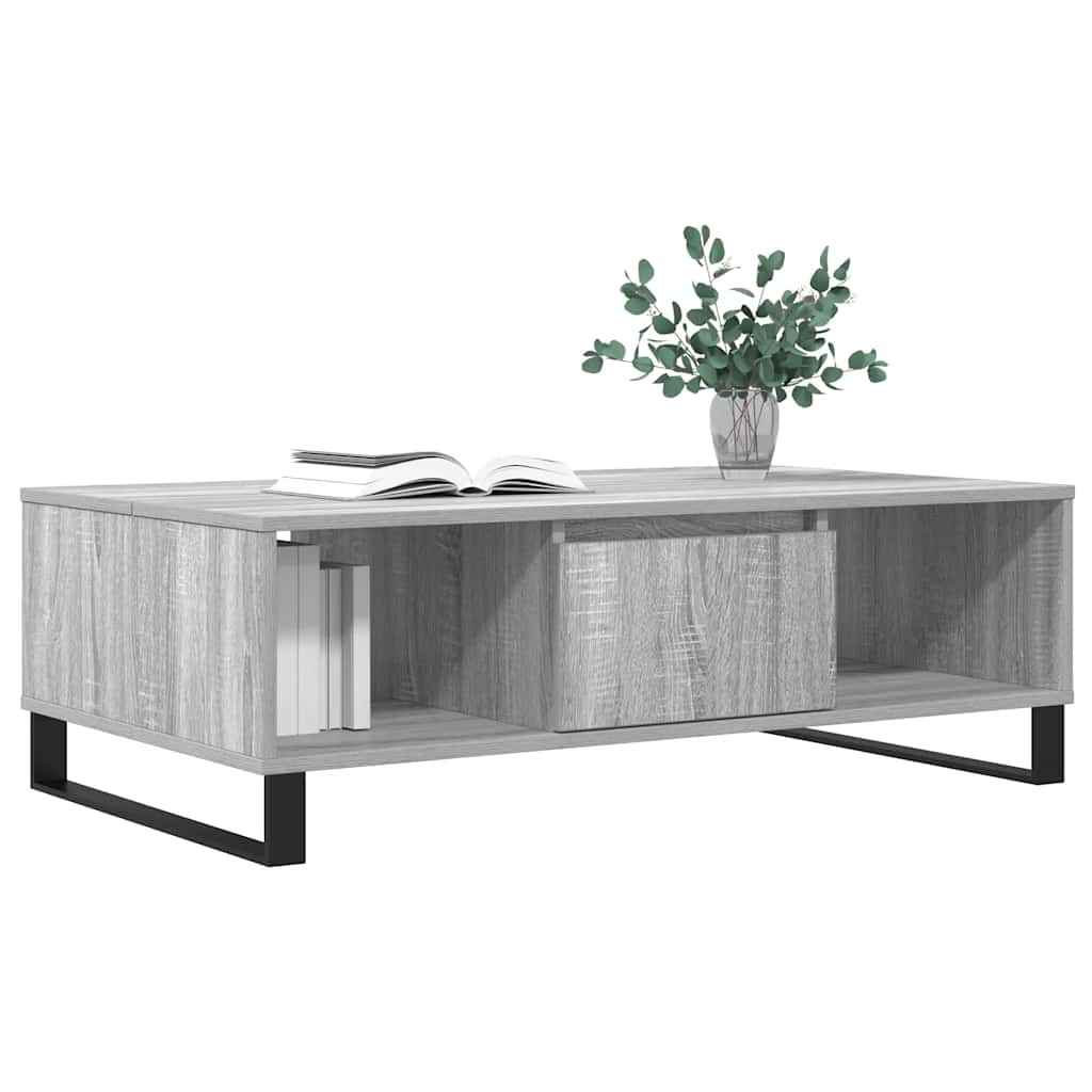vidaXL Salontafel 104x60x35 cm bewerkt hout grijs sonoma