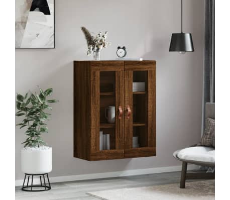 vidaXL Veggskap brun eik 69,5x34x90 cm