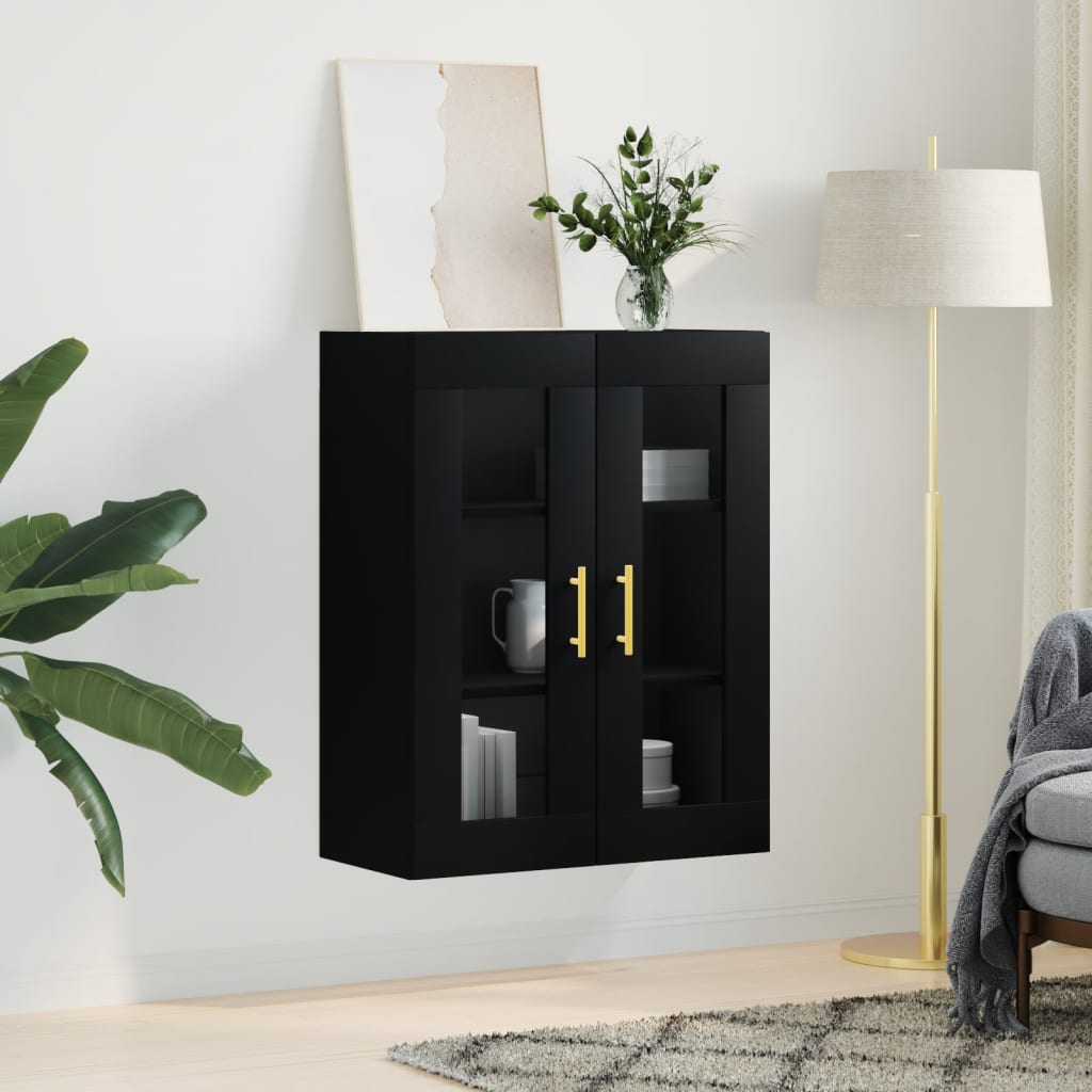 vidaXL Wandkast 69,5x34x90 cm zwart afbeelding