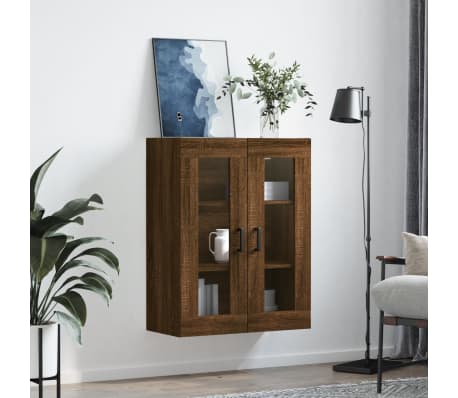vidaXL Wall Mounted Cabinet Brown Oak 69.5x34x90 cm