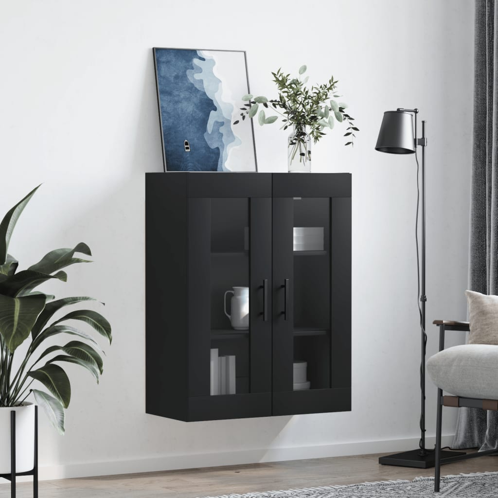 vidaXL Hangkast 69,5x34x90 cm zwart afbeelding