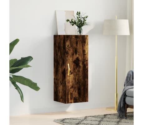 vidaXL seinakapp, suitsutatud tamm, 34,5x34x90 cm