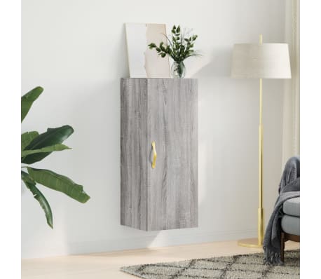 vidaXL Dulap montat pe perete, gri sonoma, 34,5x34x90 cm