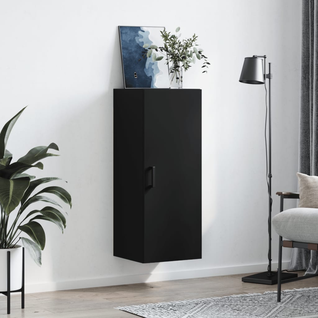 vidaXL Wall Mounted Cabinet Black 34.5x34x90 cm