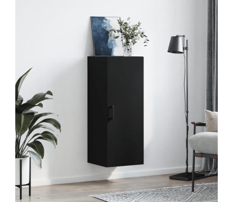 vidaXL Wall Mounted Cabinet Black 34.5x34x90 cm