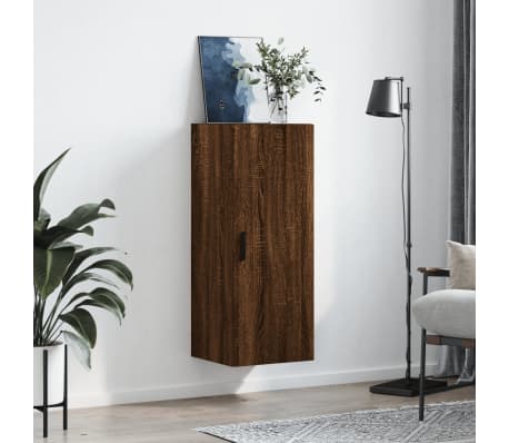 vidaXL Wall Mounted Cabinet Brown Oak 34.5x34x90 cm