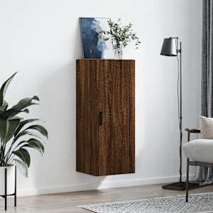 vidaXL Wall Mounted Cabinet Brown Oak 34.5x34x90 cm
