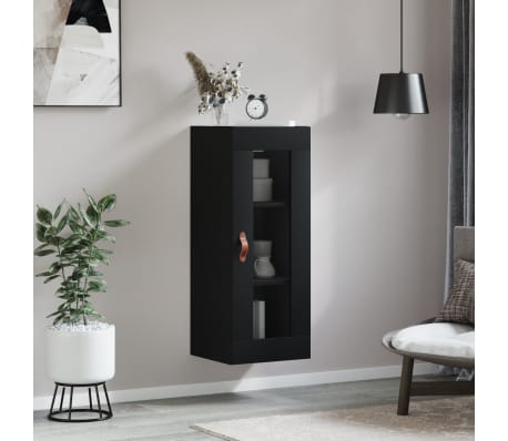 vidaXL Wall Mounted Cabinet Black 34.5x34x90 cm