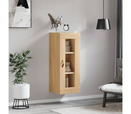 vidaXL Vegghengdur Skápur Sonoma Eik 34,5x34x90 cm