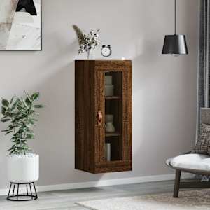 vidaXL Dulap montat pe perete, stejar maro, 34,5x34x90 cm