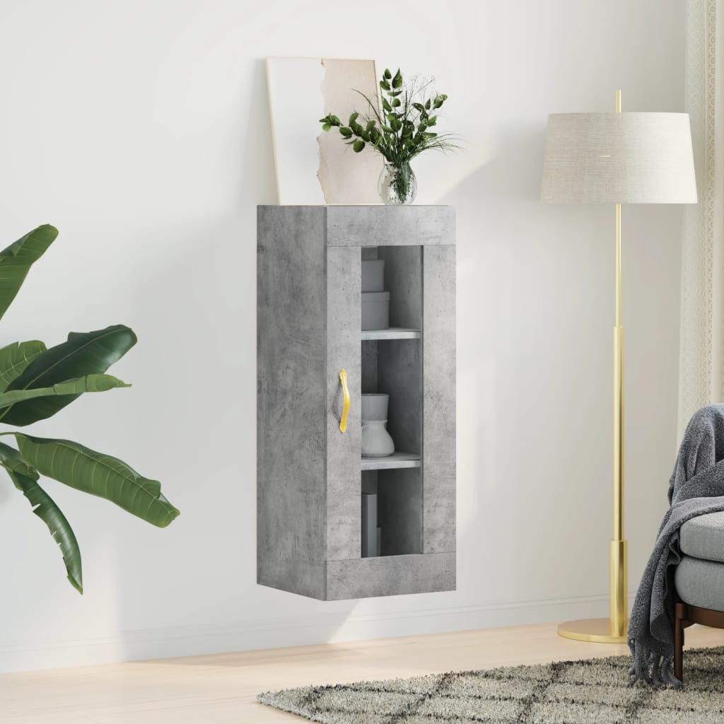 Thumbnail - vidaXL Wandschrank Betongrau 34,5x34x90 cm