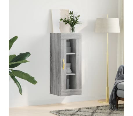 vidaXL Wandschrank Grau Sonoma 34,5x34x90 cm