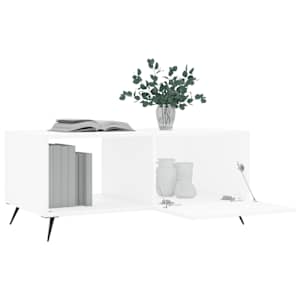 Konferenční stolek bílý 90 x 50 x 40 cm kompozitní dřevo - obrázek 4