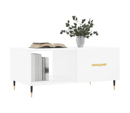 vidaXL Table basse blanc 90x50x40 cm bois d'ing&eacute;nierie