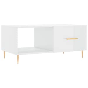Konferenční stolek lesklý bílý 90 x 50 x 40 cm kompozitní dřevo - obrázek 2