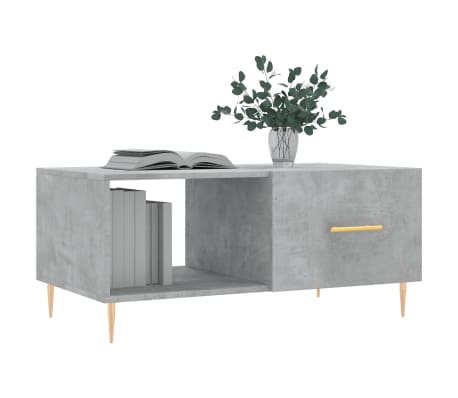 vidaXL Coffee Table Concrete Grey 90x50x40 cm Engineered Wood
