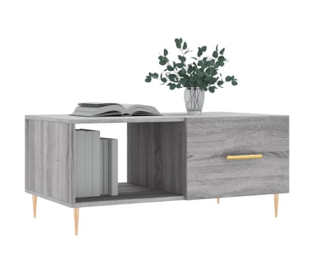 vidaXL Măsuță de cafea, gri sonoma, 90x50x40 cm, lemn prelucrat