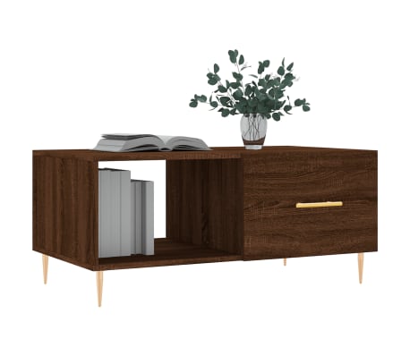 vidaXL Coffee Table Brown Oak 90x50x40 cm Engineered Wood