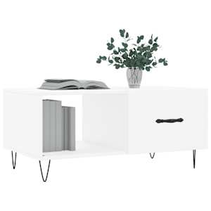 Konferenční stolek bílý 90 x 50 x 40 cm kompozitní dřevo - obrázek 3