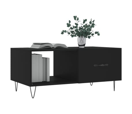 vidaXL Coffee Table Black 90x50x40 cm Engineered Wood