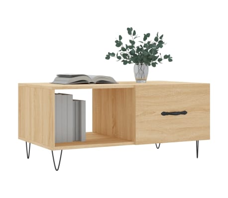 vidaXL Kavos staliukas, sonoma ąžuolo, 90x50x40cm, apdirbta mediena