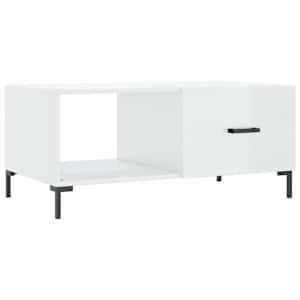 Konferenční stolek lesklý bílý 90 x 50 x 40 cm kompozitní dřevo - obrázek 2