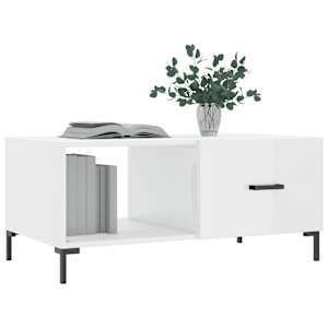 Konferenční stolek lesklý bílý 90 x 50 x 40 cm kompozitní dřevo - obrázek 3