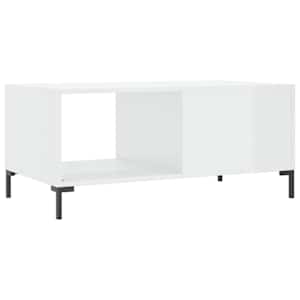 Konferenční stolek lesklý bílý 90 x 50 x 40 cm kompozitní dřevo - obrázek 8