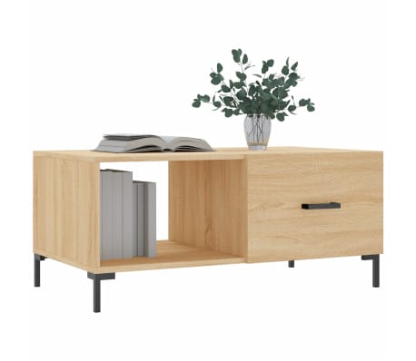 vidaXL Coffee Table Sonoma Oak Engineered wood, Iron Medium Coffee Table