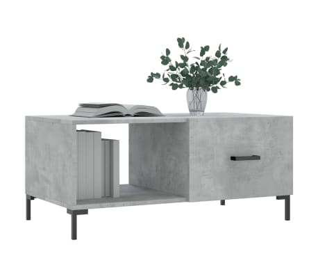 vidaXL Coffee Table Concrete Grey Engineered Wood, Iron Medium Storage