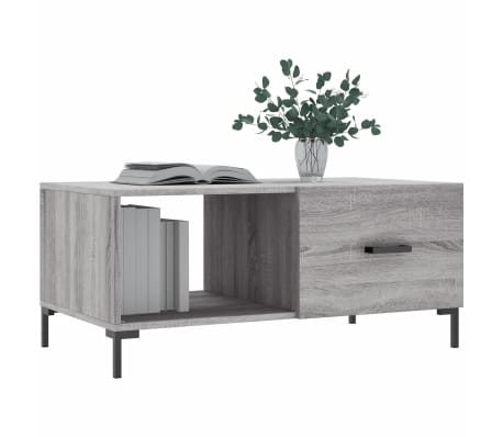 vidaXL Salongbord gr&aring; sonoma 90x50x40 cm konstruert tre