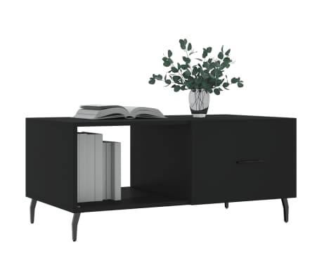 vidaXL Coffee Table Black Engineered wood, Iron Medium Coffee Table