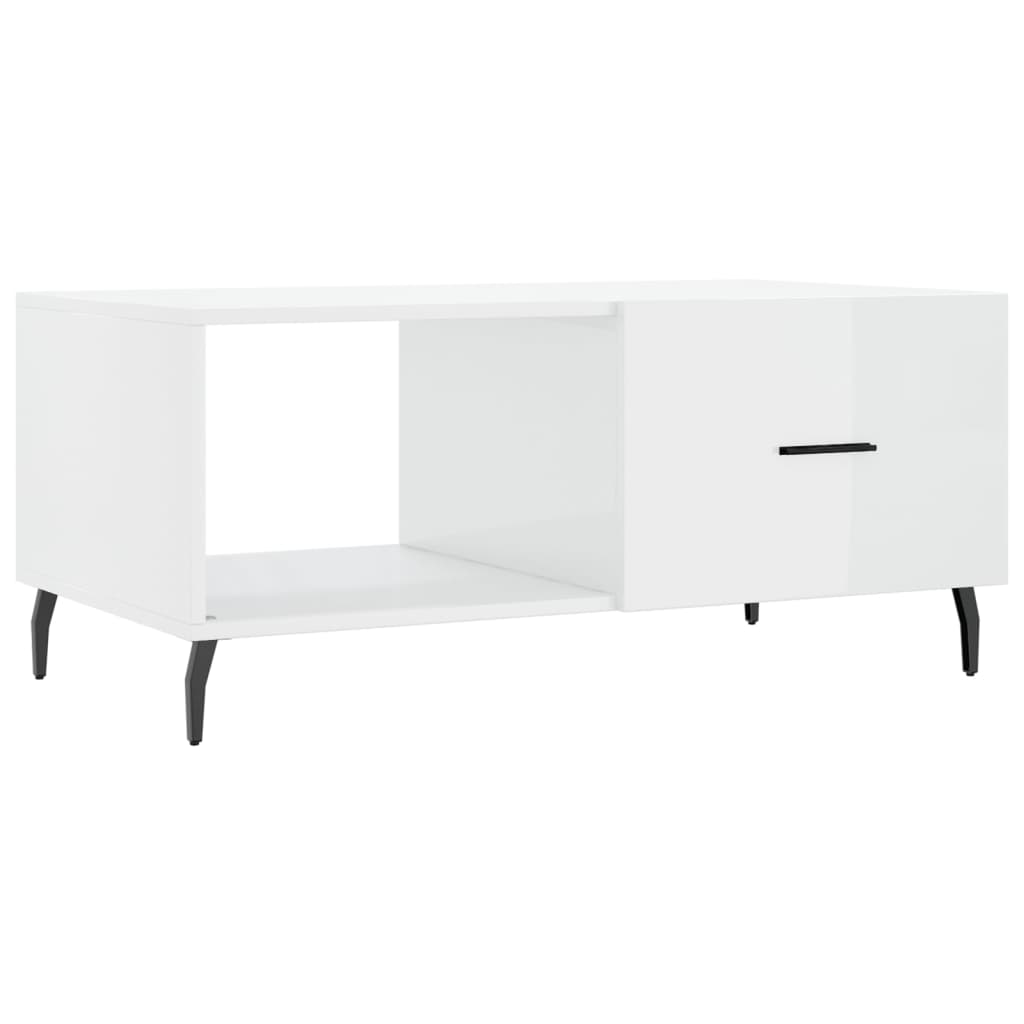 vidaXL Konferenční stolek lesklý bílý 90 x 50 x 40 cm kompozitní dřevo