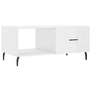 Konferenční stolek lesklý bílý 90 x 50 x 40 cm kompozitní dřevo - obrázek 2