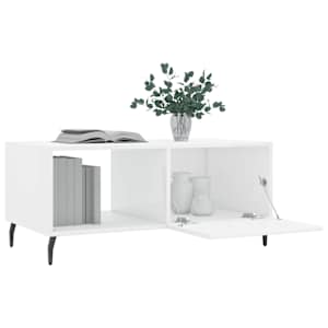 Konferenční stolek lesklý bílý 90 x 50 x 40 cm kompozitní dřevo - obrázek 4