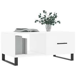 Konferenční stolek bílý 90 x 50 x 40 cm kompozitní dřevo - obrázek 3