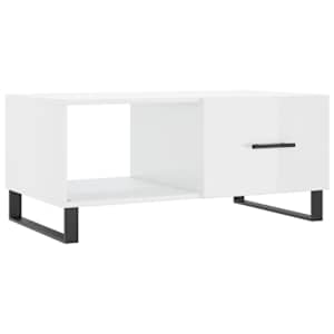 Konferenční stolek lesklý bílý 90 x 50 x 40 cm kompozitní dřevo - obrázek 2