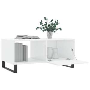 Konferenční stolek lesklý bílý 90 x 50 x 40 cm kompozitní dřevo - obrázek 4