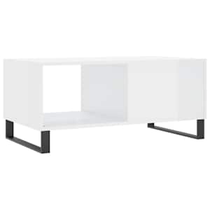 Konferenční stolek lesklý bílý 90 x 50 x 40 cm kompozitní dřevo - obrázek 8