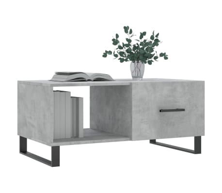 vidaXL Coffee Table Concrete Gray Engineered wood 35.4x19.7x15.7 in