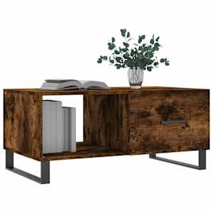 vidaXL Coffee Table Smoked Oak 90x50x40 cm Engineered Wood