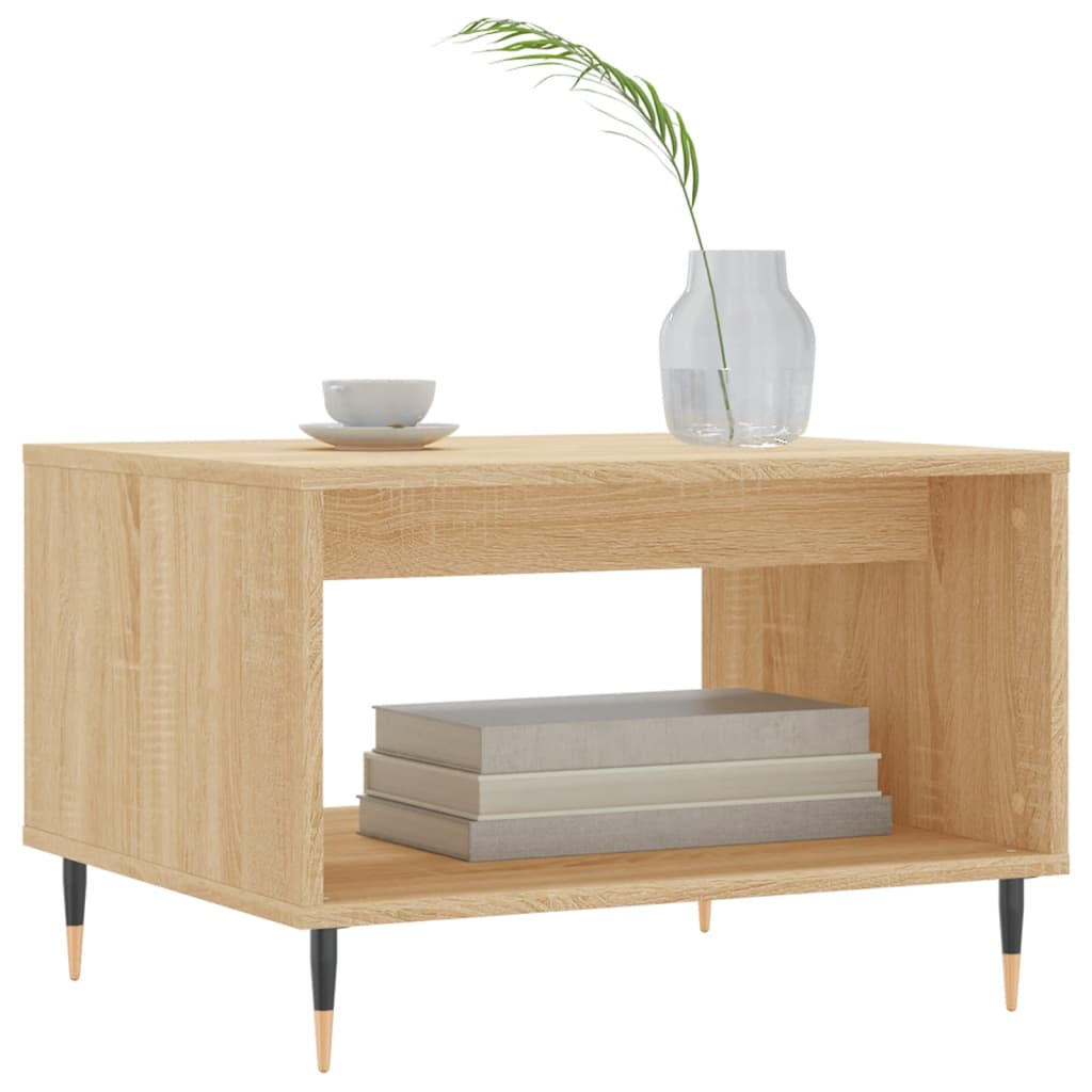 vidaXL Salontafel 60x50x40 cm bewerkt hout sonoma eikenkleurig
