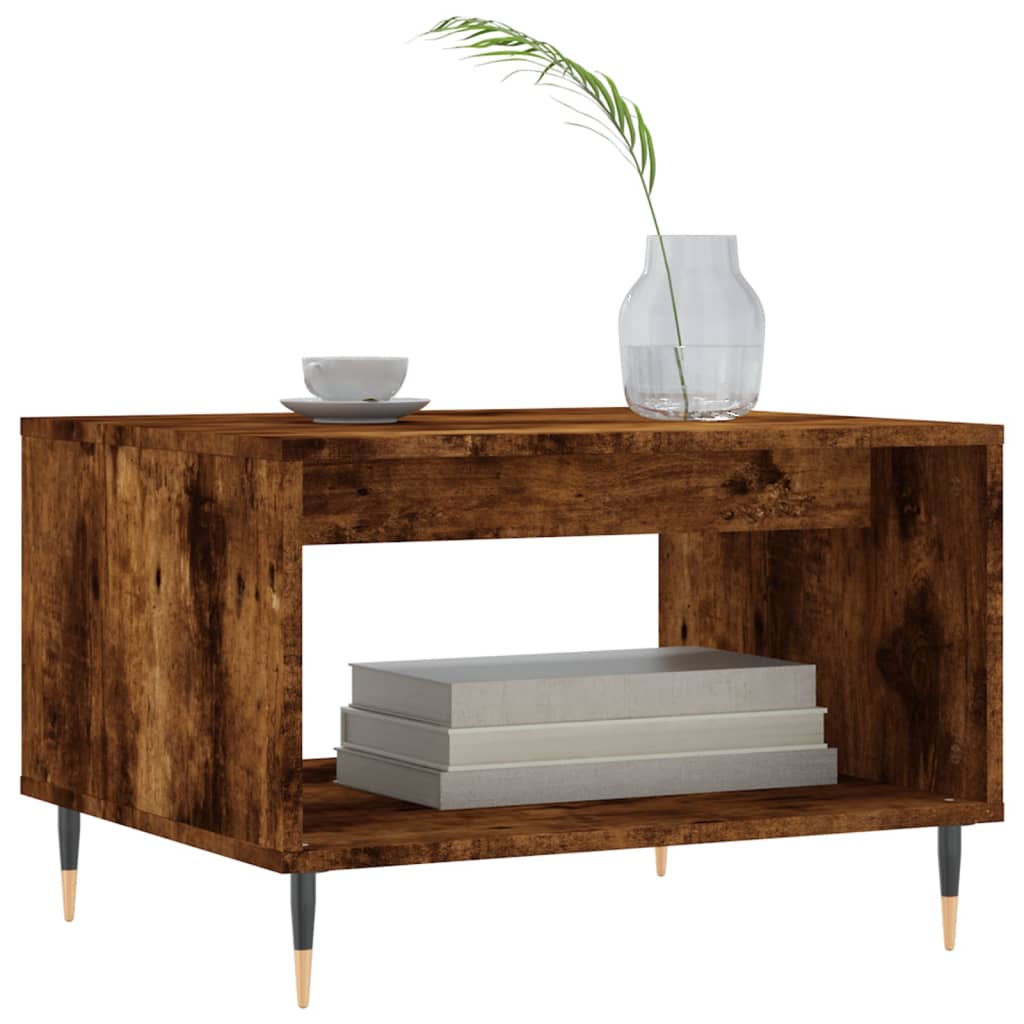 vidaXL Salontafel 60x50x40 cm bewerkt hout gerookt eikenkleurig